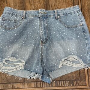 Denim Studded Women's Shorts